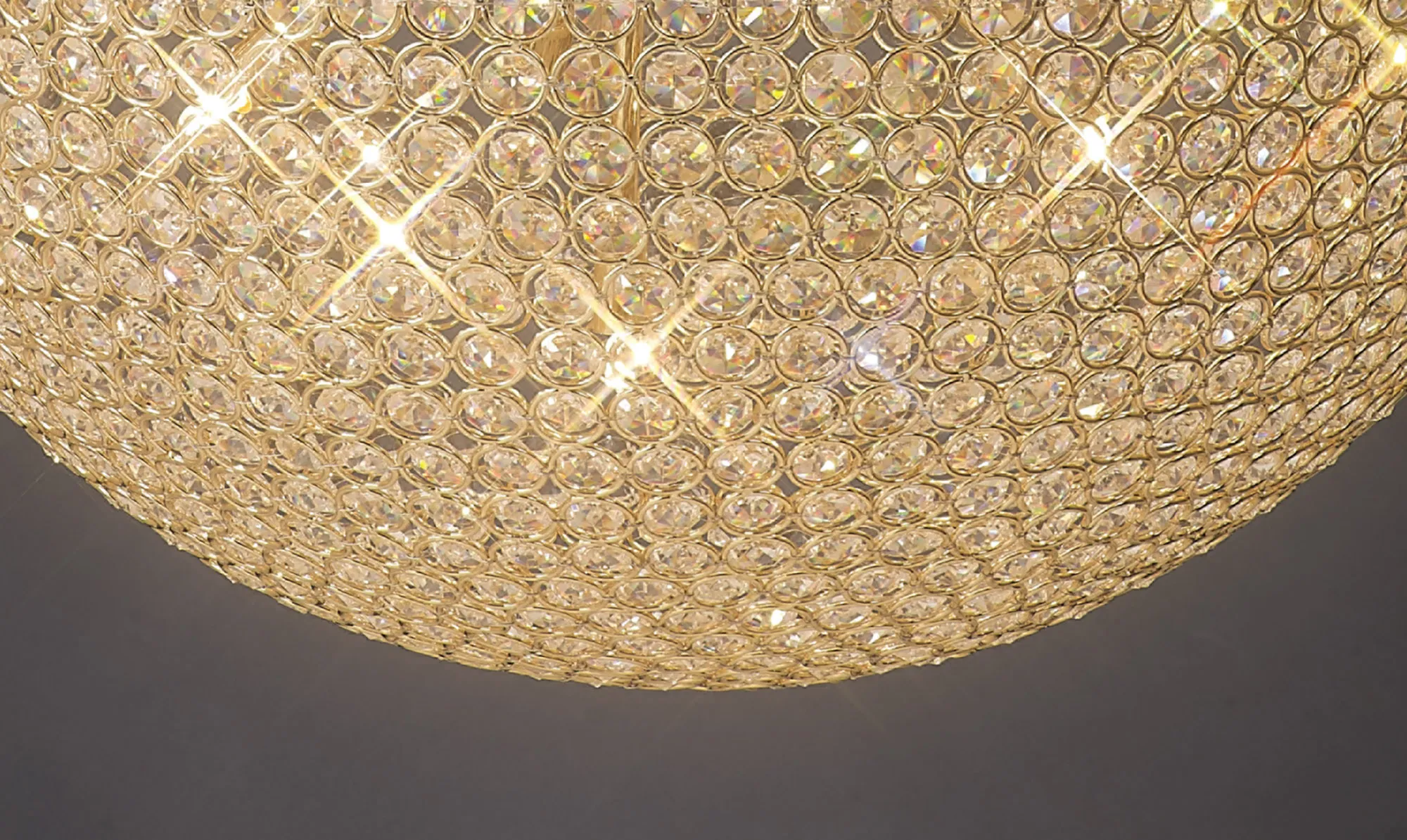 Ava Crystal Pendant 12 Light (25.5kg) French Gold IL30750  Diyas Ava French Gold